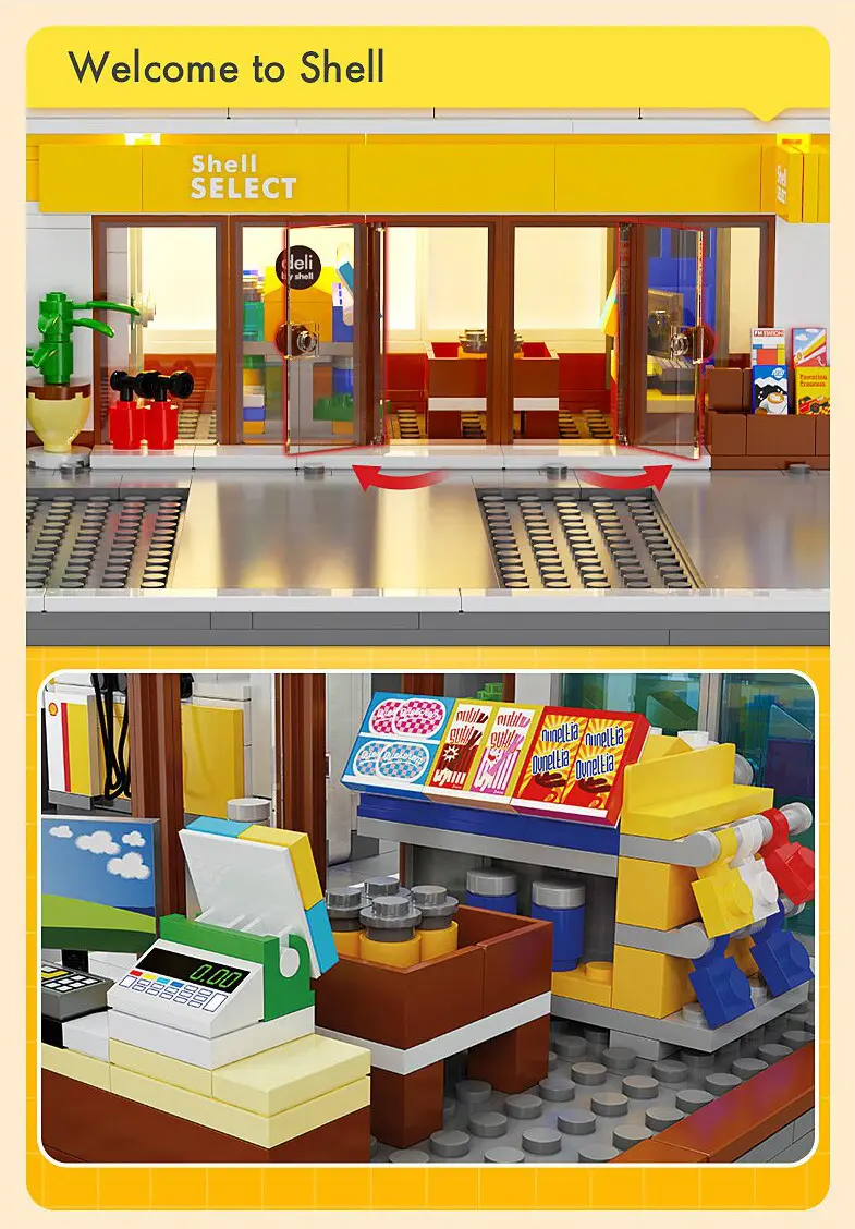 CaDA Shell Tankstelle mit Shop und Waschanlage Bricks