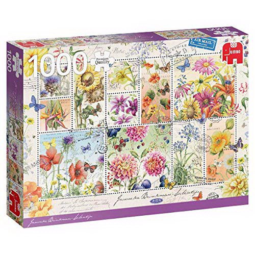 Puzzle - Briefmarken Sommerblumen (Janneke Brinkman) - 1000 Teile