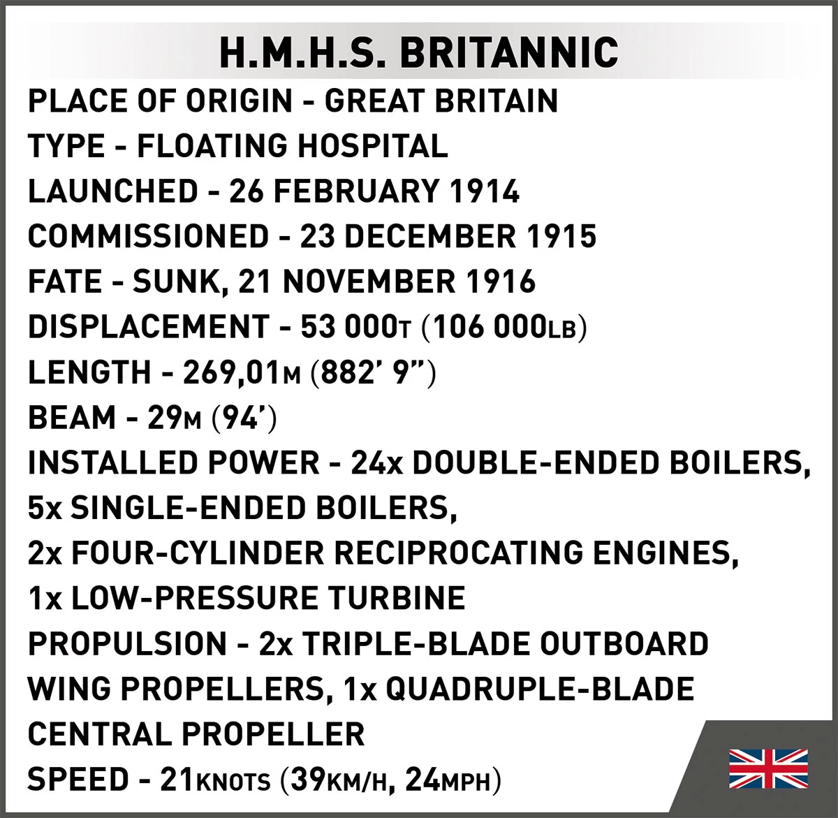 COBI - HMHS Britannic (1681) - Bausteine kaufen