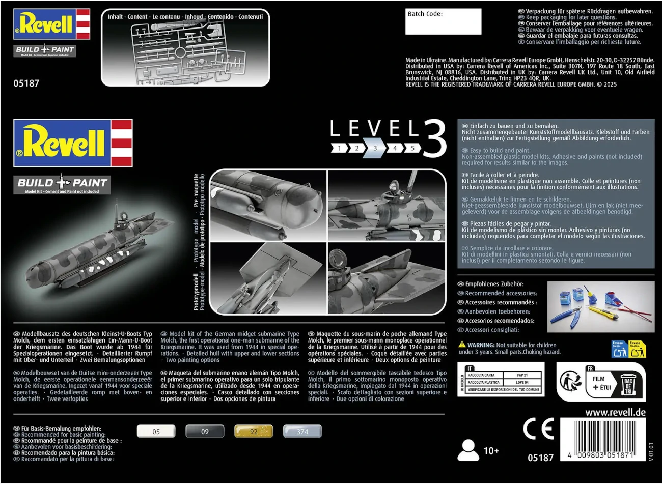 Revell 05187 - U-Boot Molch (Type XXVI)