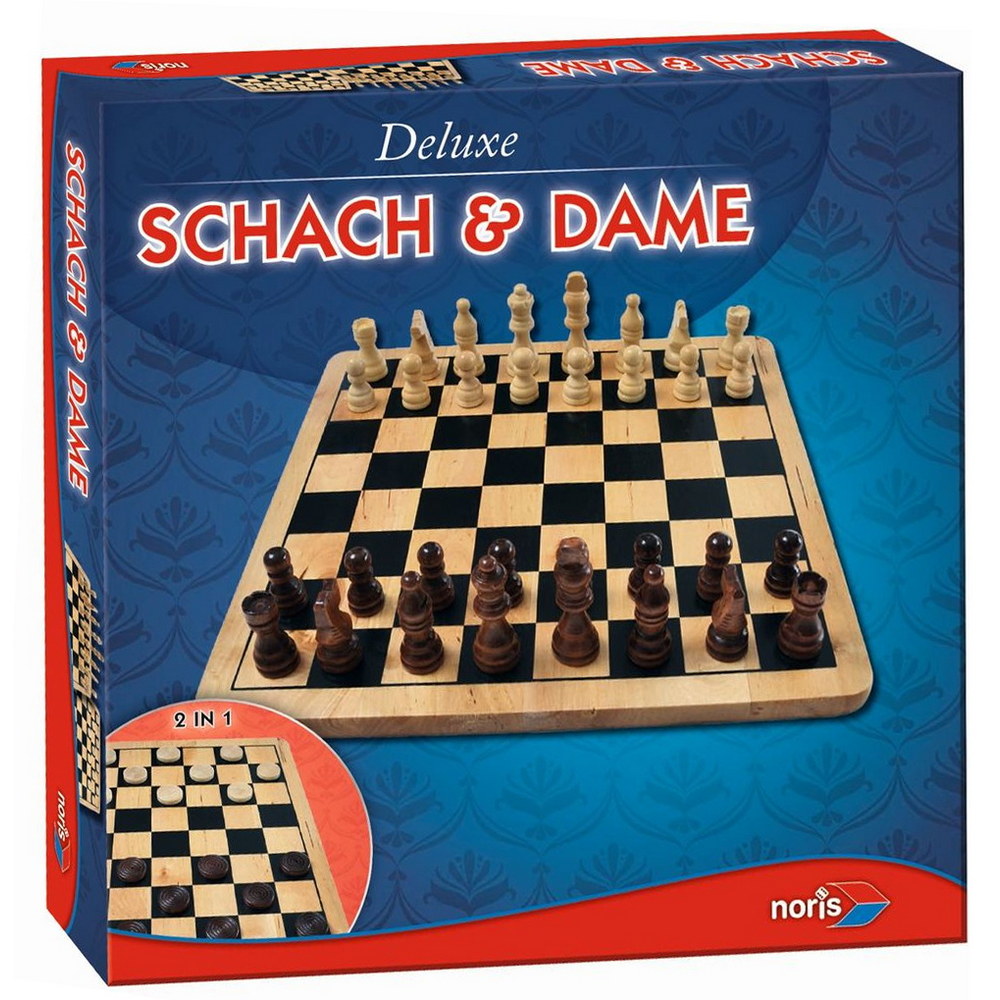 Schach und Dame Deluxe Holz