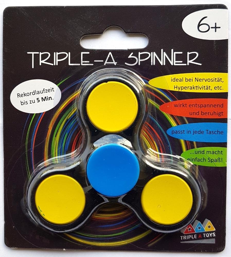 Triple-A Fidget Spinner mit Chromlager - schwarz