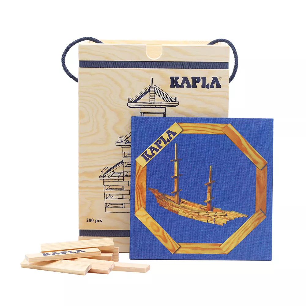 Kapla 280er Box mit Buch 2 blau