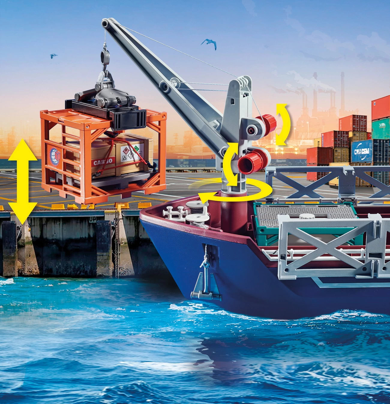 Playmobil 70769 - Großes Containerschiff mit Zollboot - City Action