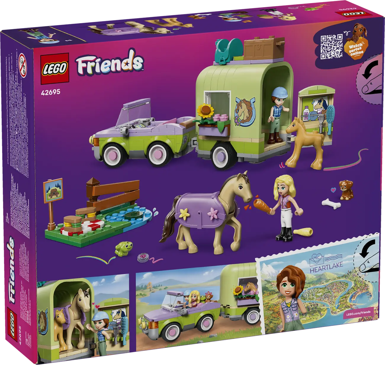 LEGO Friends - Pferd und Fohlen mit Pferdeanhänger (42695)