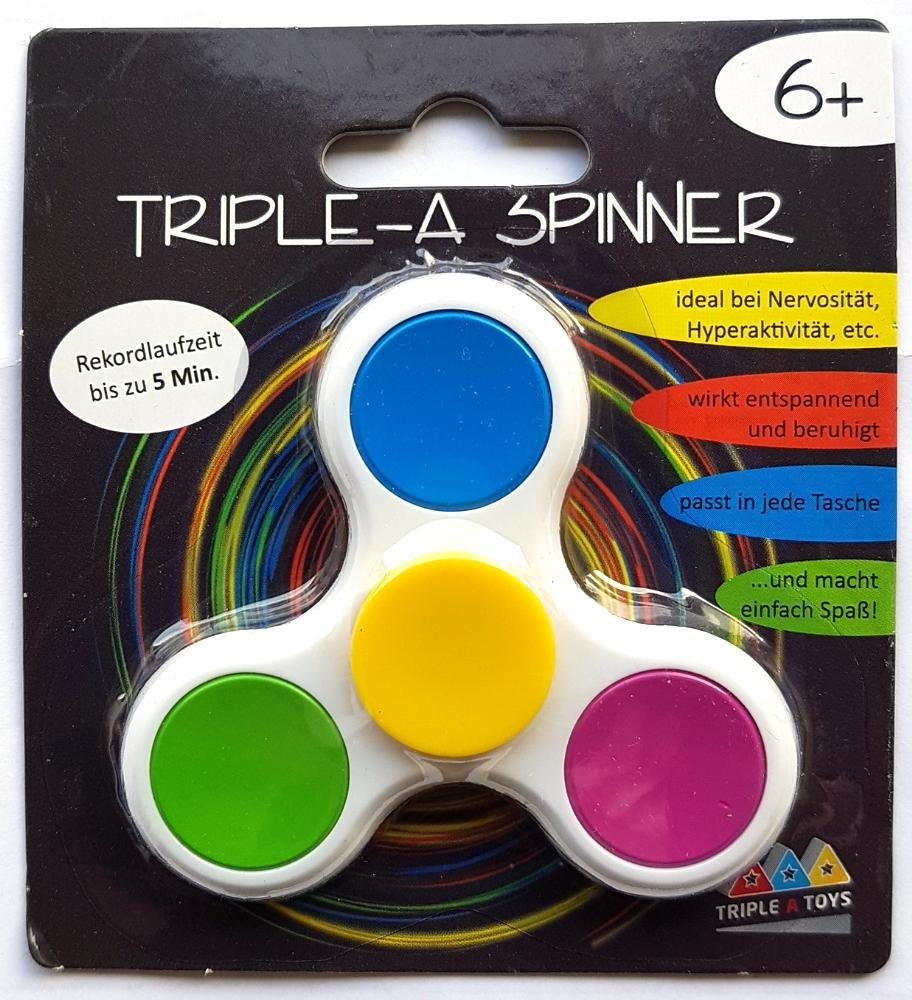 Triple-A Fidget Spinner mit Chromlager - weiß
