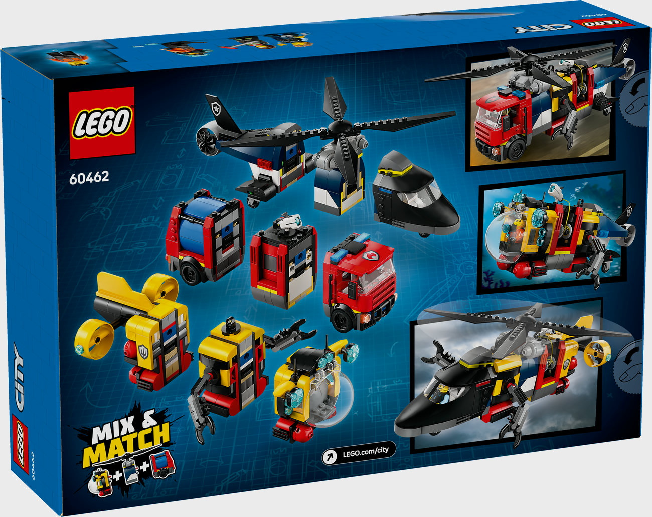 LEGO City 60462 - Kombinationsset Hubschrauber Löschauto U-Boot