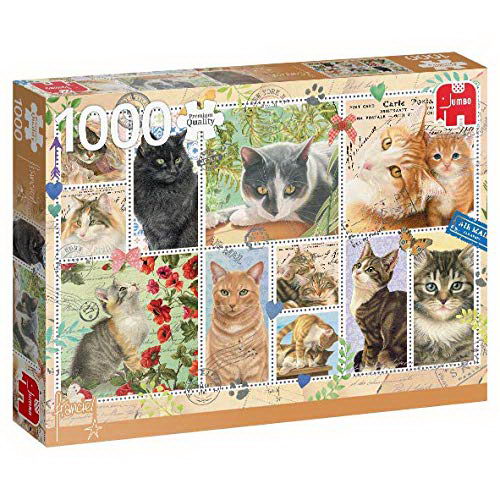 Puzzle - Briefmarken Katzen (Francien van Westering) - 1000 Teile