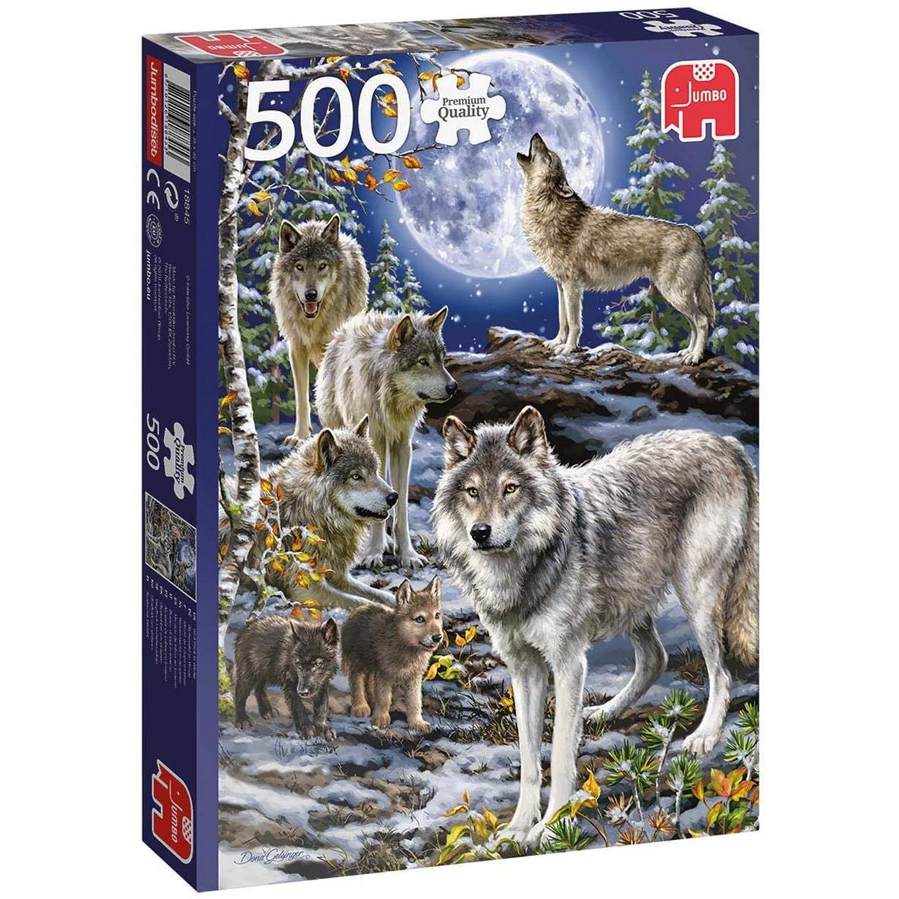 Puzzle - Wolfsrudel im Winter (Jumbo) - 500 Teile