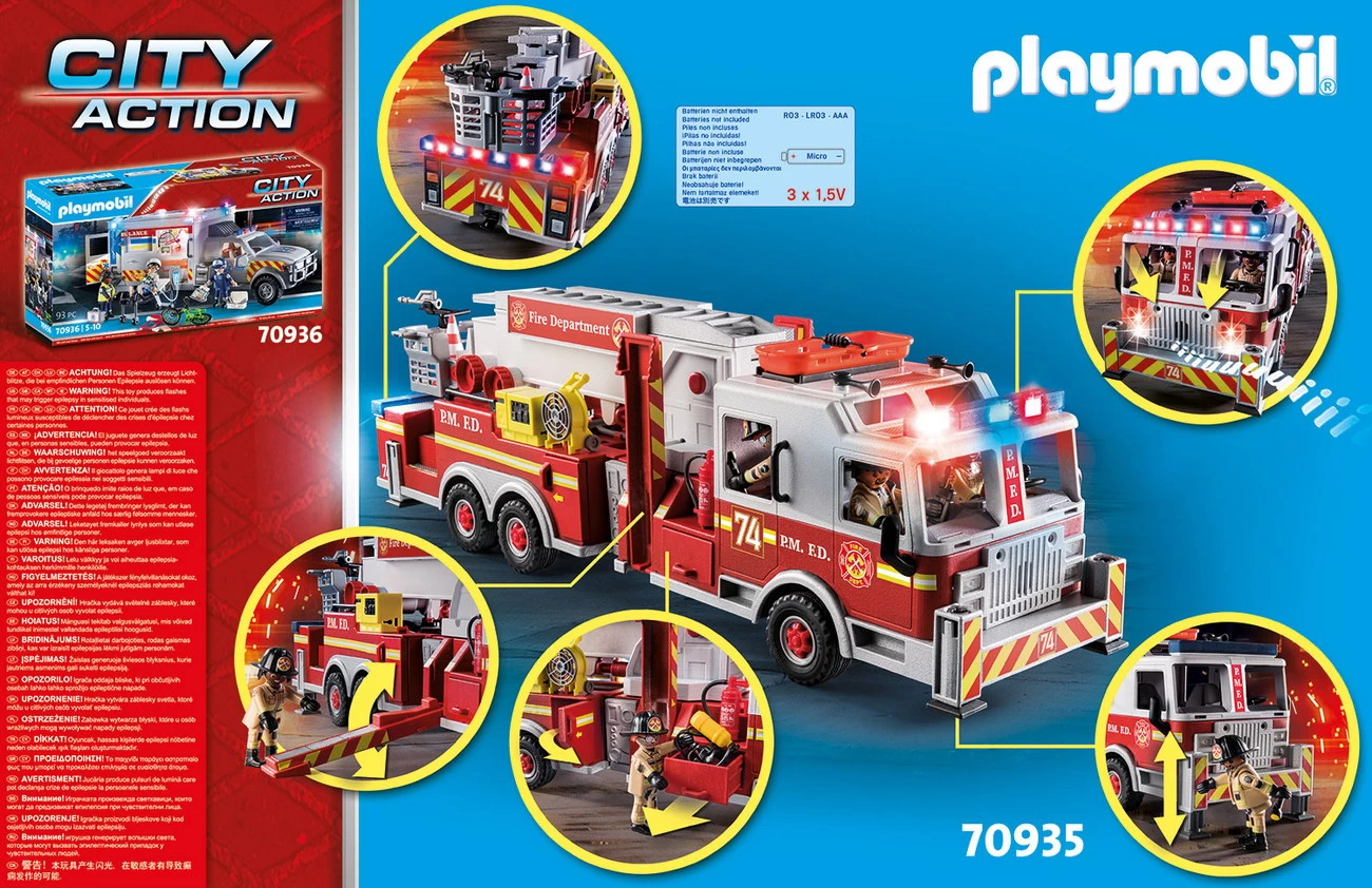 Playmobil 70935 - Feuerwehr-Fahrzeug US Tower Ladder