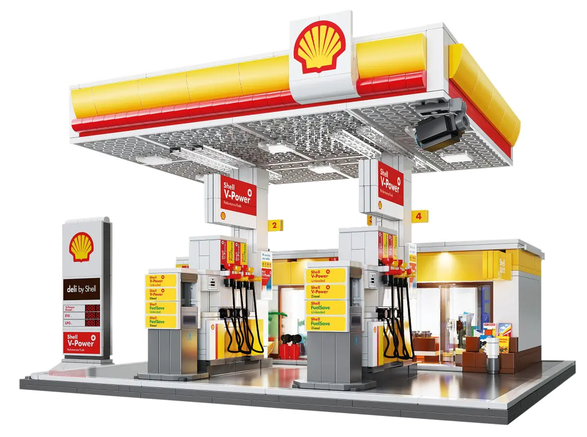 CaDA Shell Tankstelle mit Shop und Waschanlage Bricks