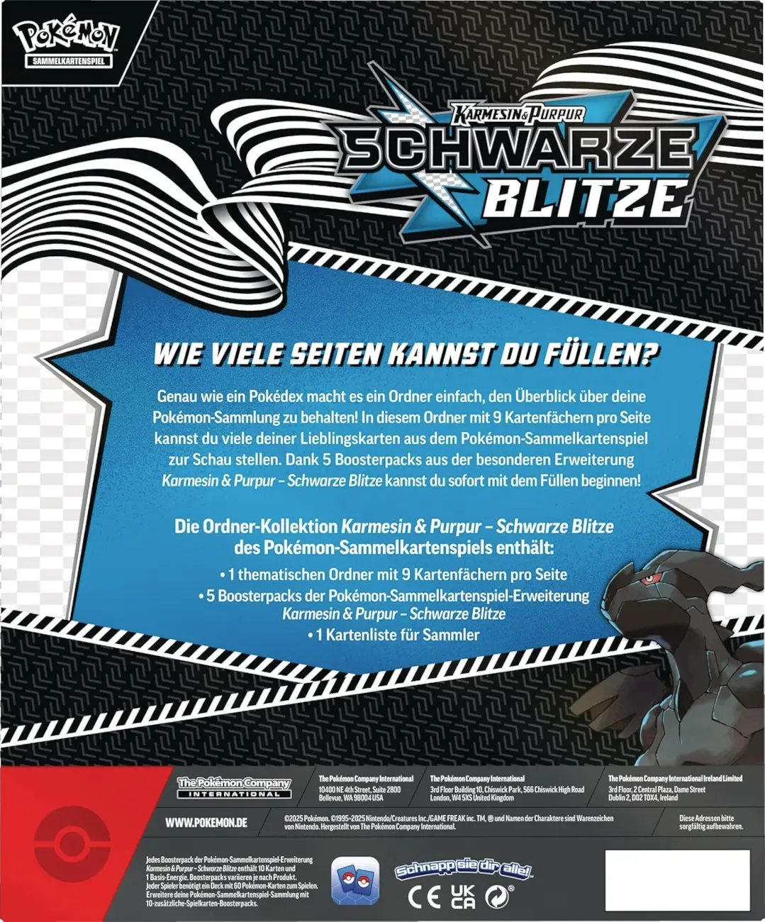 Pokemon Ordner Kollektion - Schwarze Blitze Zekrom