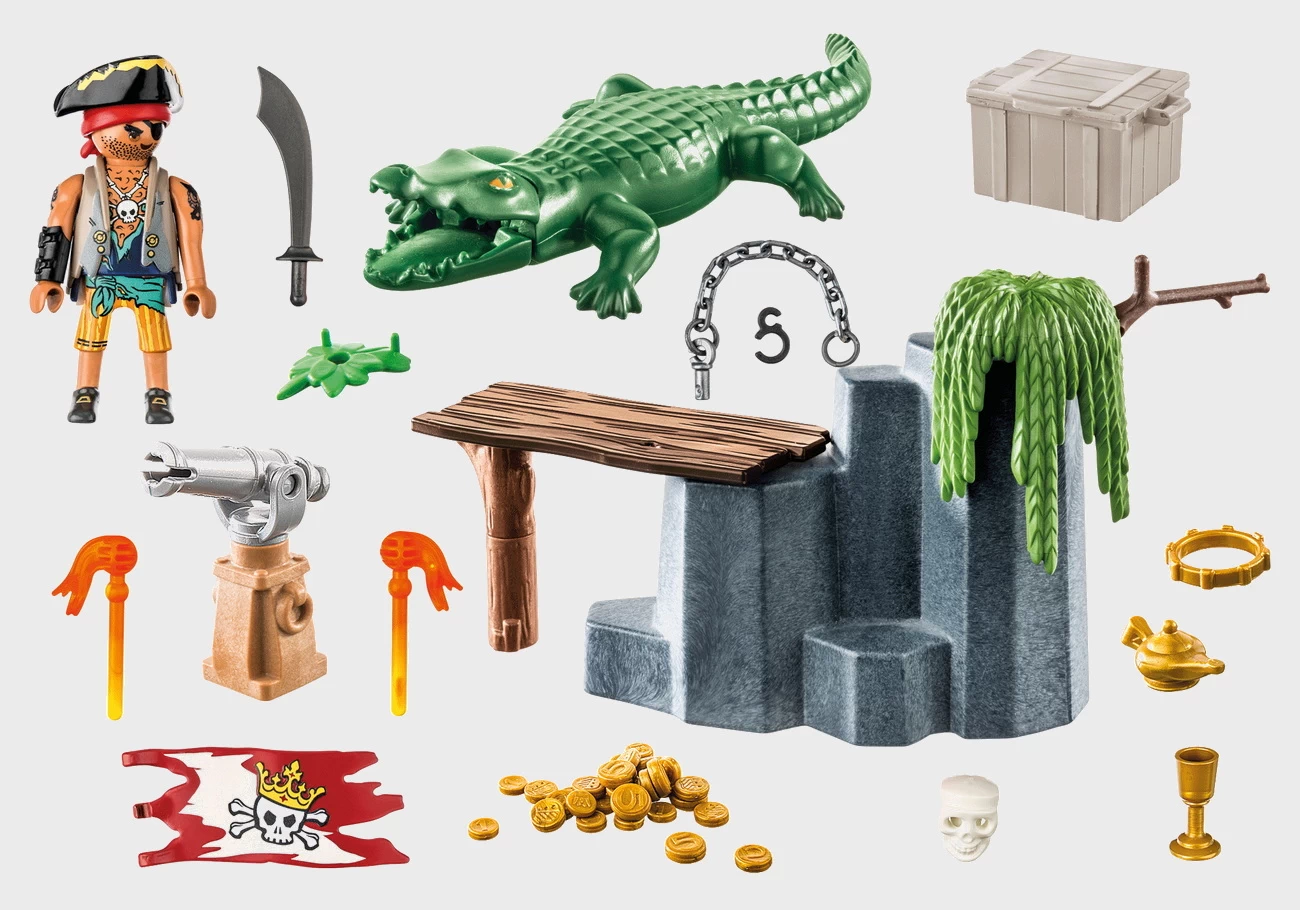 Playmobil 71473 - Starter Pack Pirat mit Alligator - Pirates
