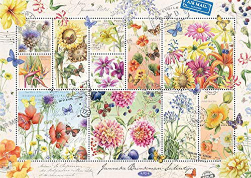 Puzzle - Briefmarken Sommerblumen (Janneke Brinkman) - 1000 Teile