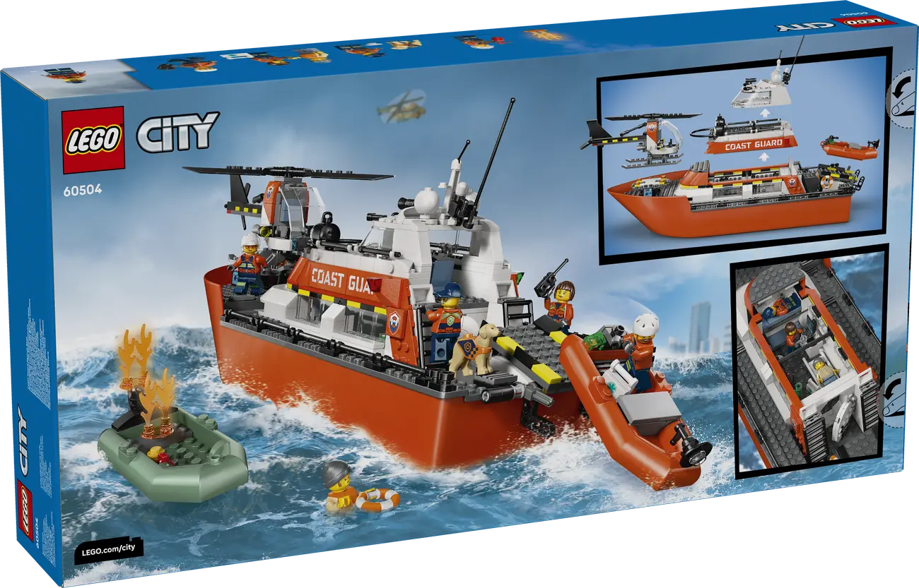 LEGO City - Rettungsboot der Küstenwache mit Hubschrauber (60504)
