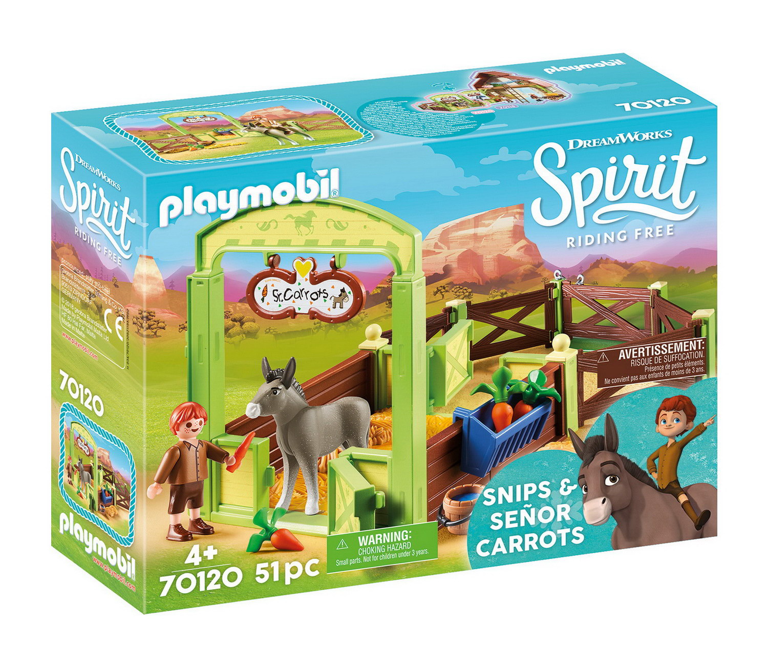 Playmobil 70120 - Pferdebox Snips & Herr Karotte (Spirit - Riding Free)