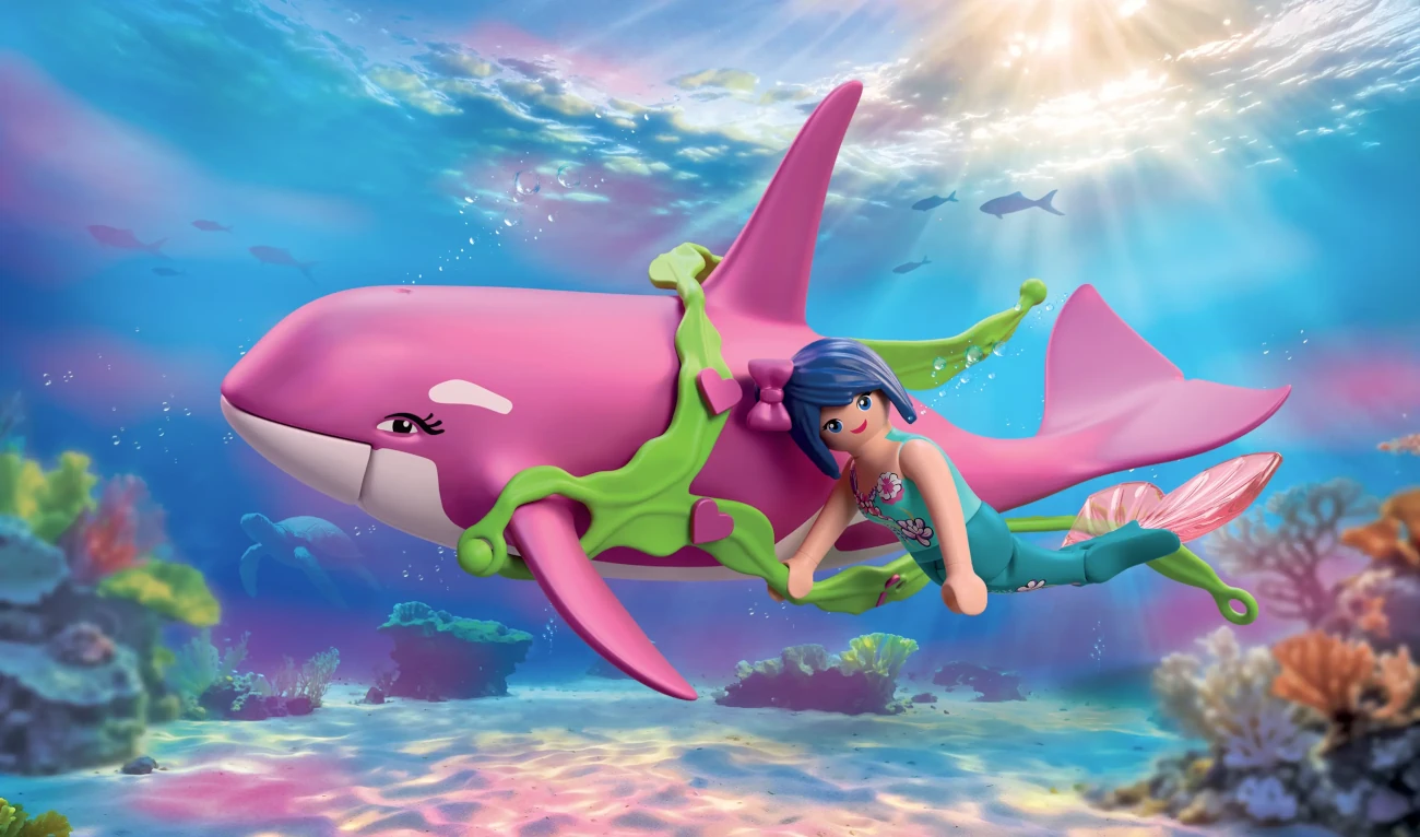 Bild zum Playmobil 72106 - Orca rosa mit Meerjungfrau - Fantasy Magic
