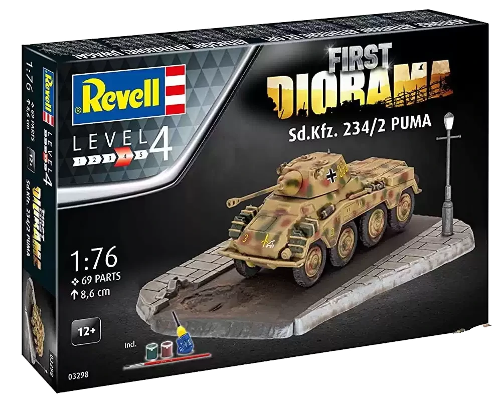 Revell 03298 - First Diorama Set - Sd Kfz 234/2 Puma - Geschenkset