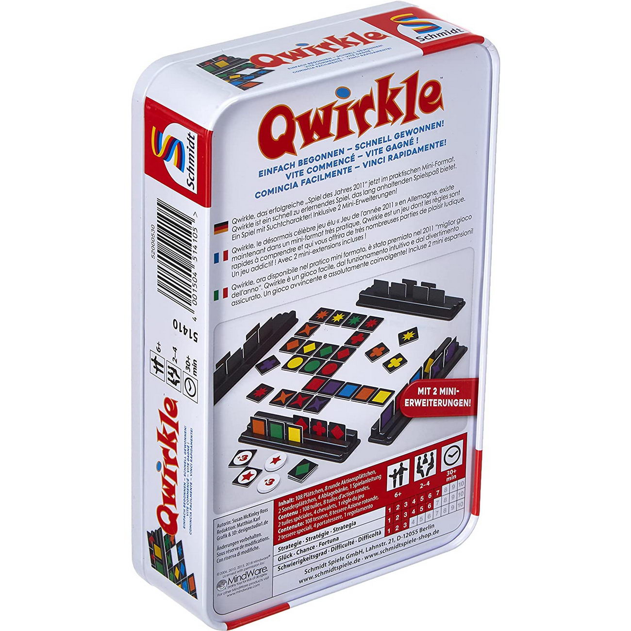Qwirkle Reisespiel Metalldose (Schmidt 51410)