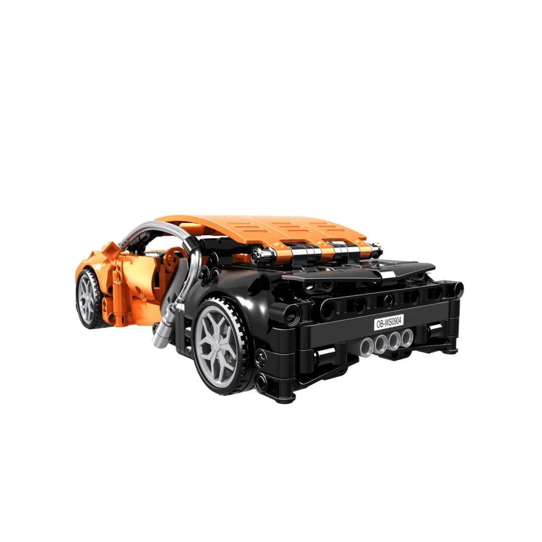 OPEN BRICKS oranger Sportwagen mit Pull Back Motor