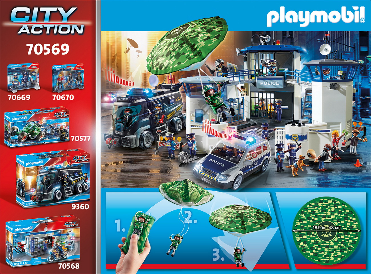Playmobil 70569 - Polizei-Hubschrauber: Fallschirm-Verfolgung (City Action)