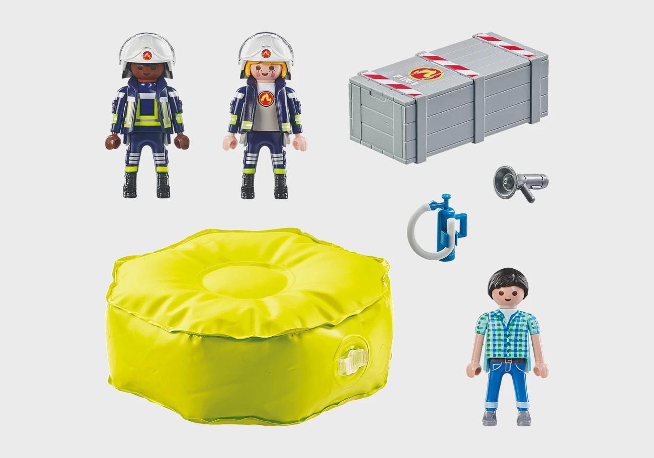 Playmobil 71465 - Feuerwehrleute mit Luftkissen