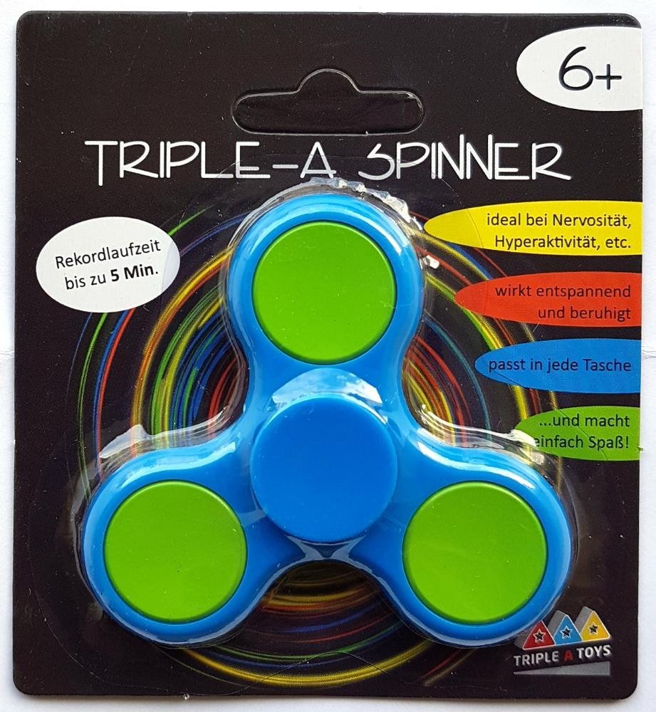 Triple-A Fidget Spinner mit Chromlager - blau
