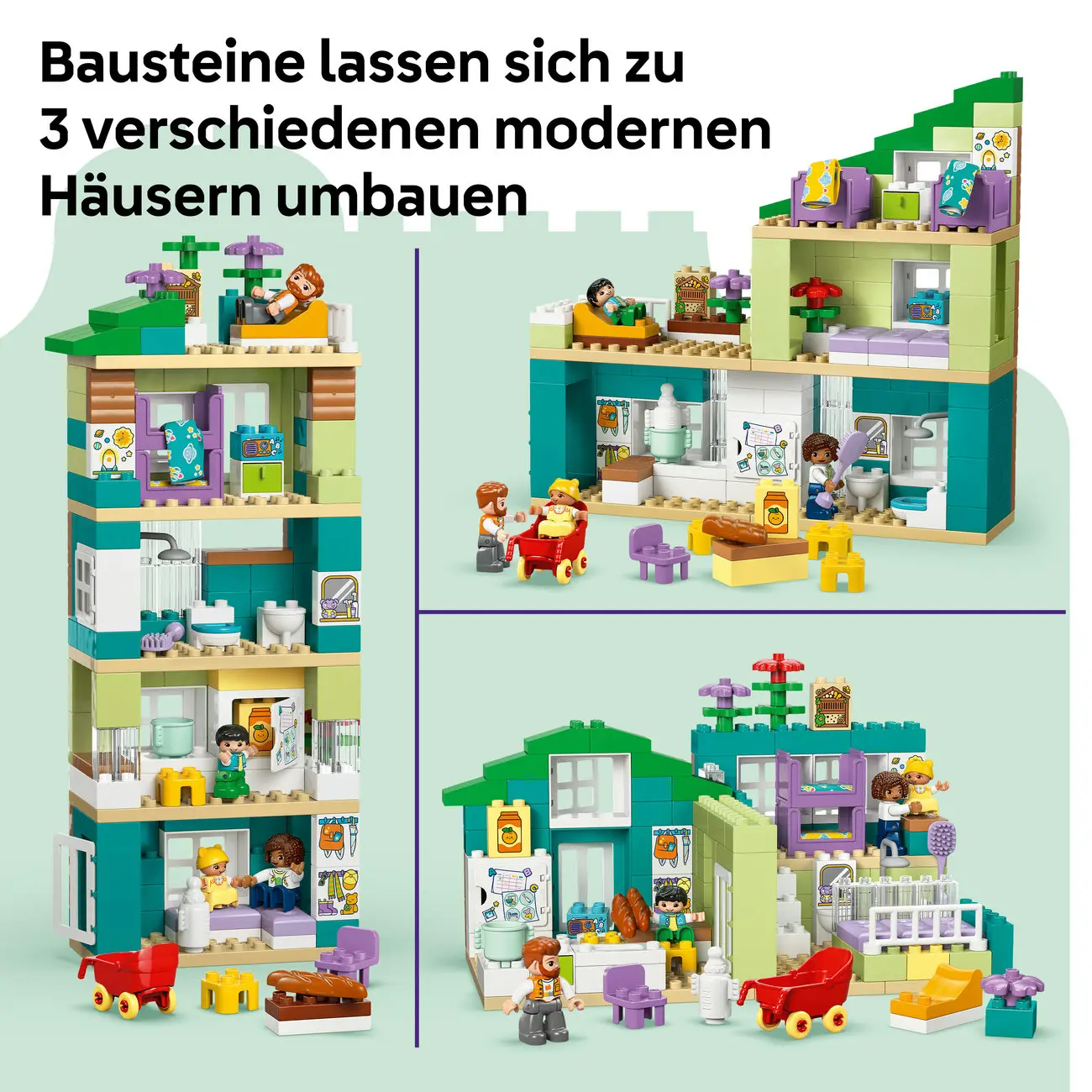 LEGO DUPLO - Modernes Familienhaus mit Figuren 3-in-1-Set (10470)