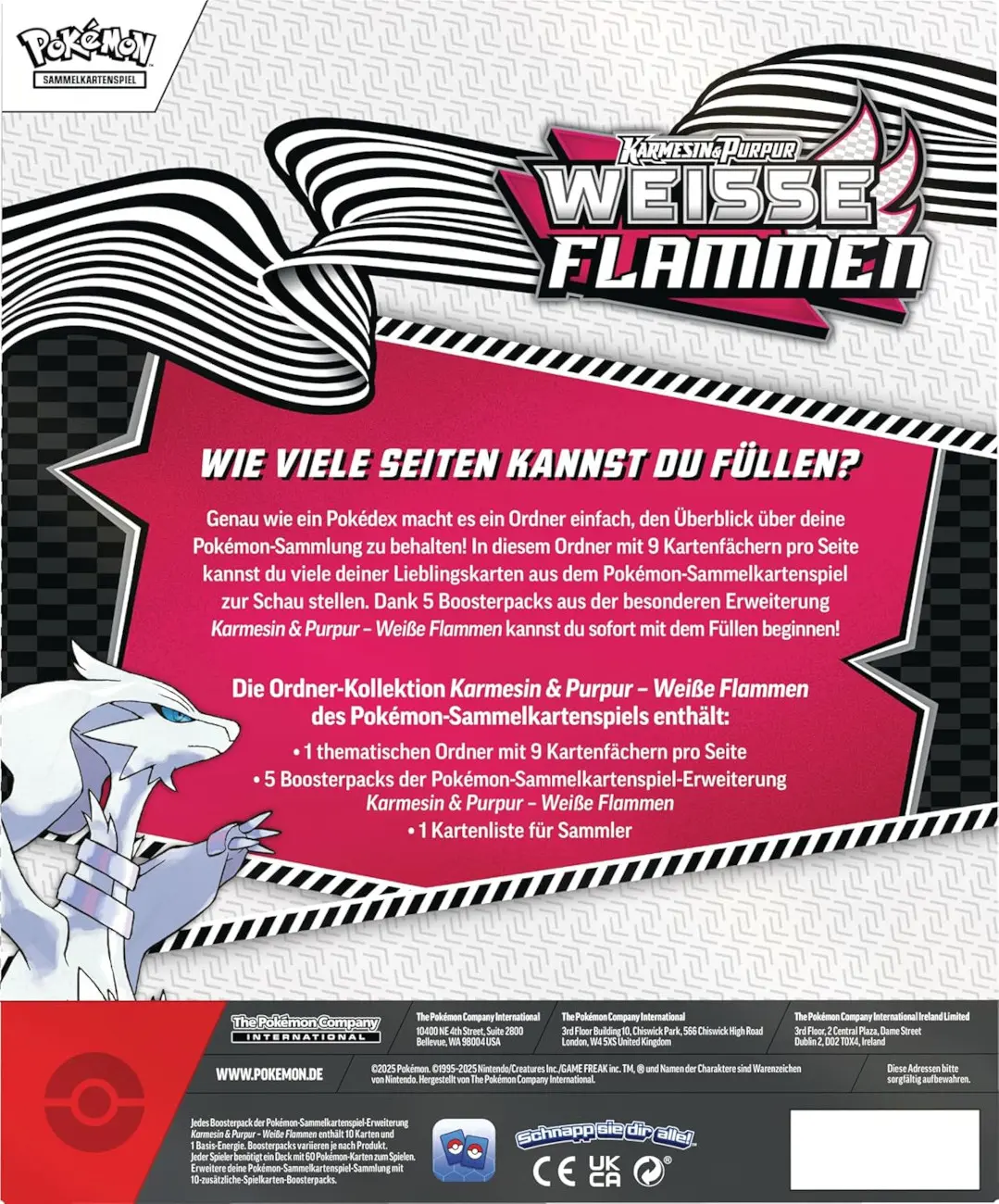 Pokemon Ordner Kollektion - Weiße Flammen Reshiram