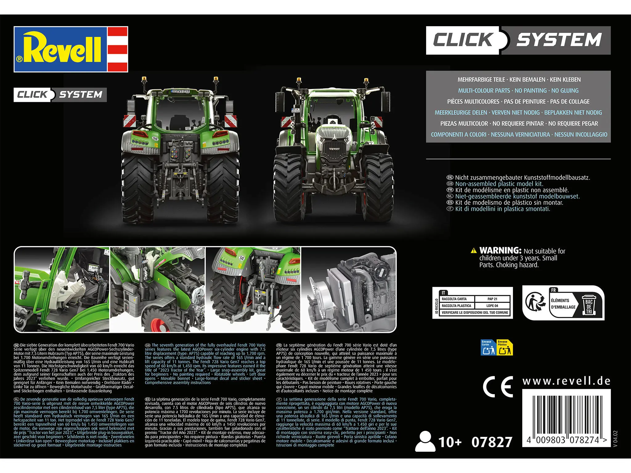 Revell - Fendt 728 Vario Traktor (07827) easy click