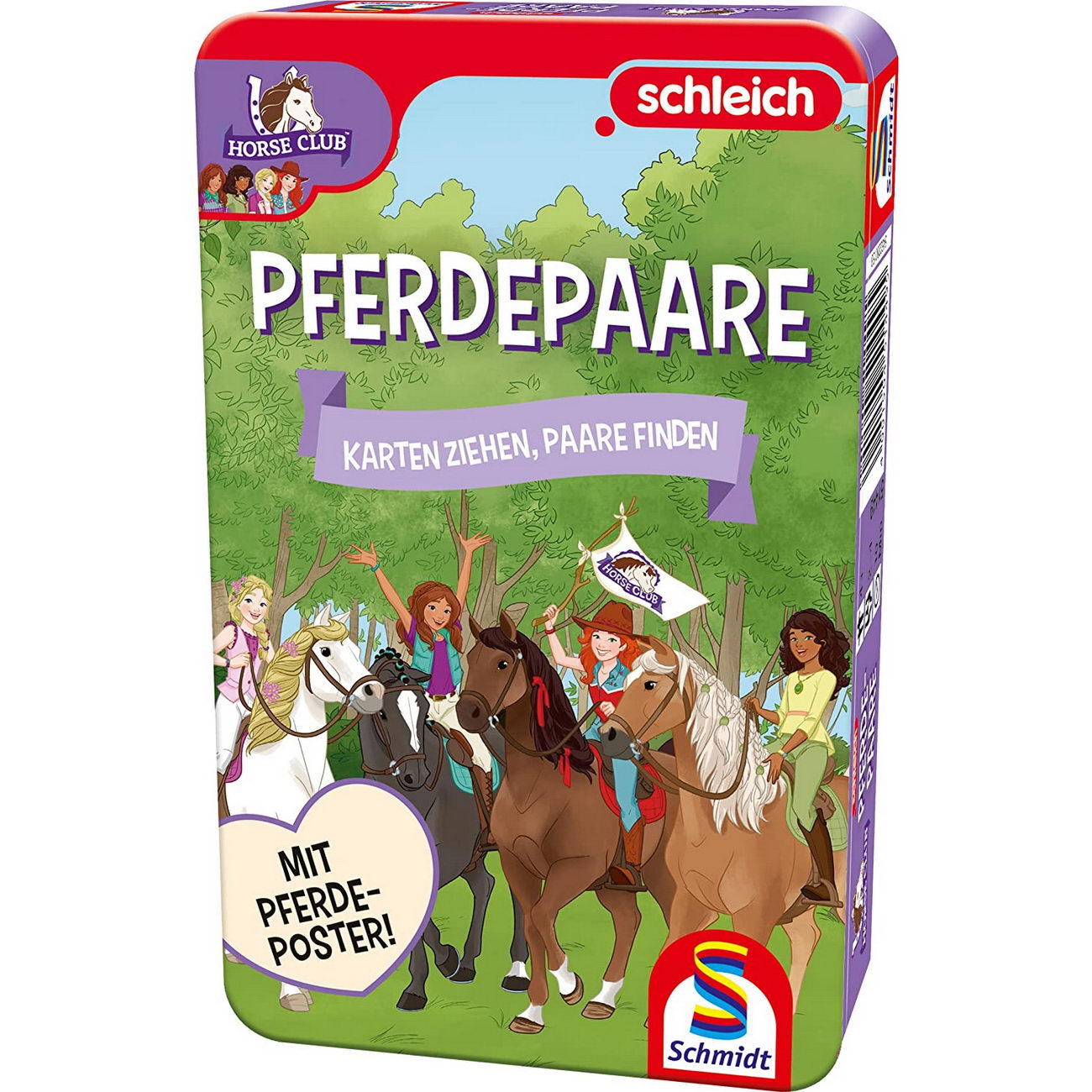 Pferdepaare - Schleich Reisespiel Metalldose (Schmidt 51449)