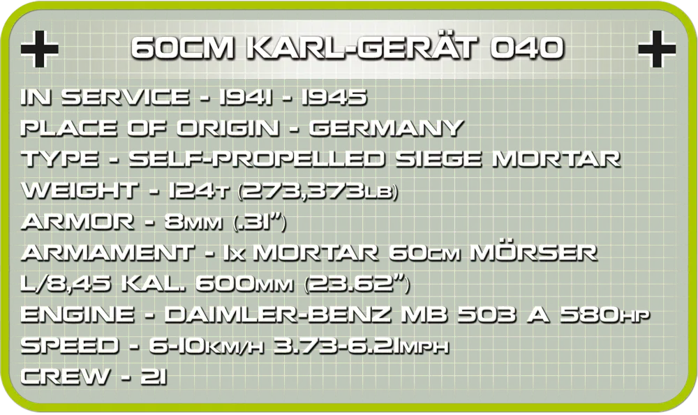 COBI - 60cm Karl Gerät 040 (2530)