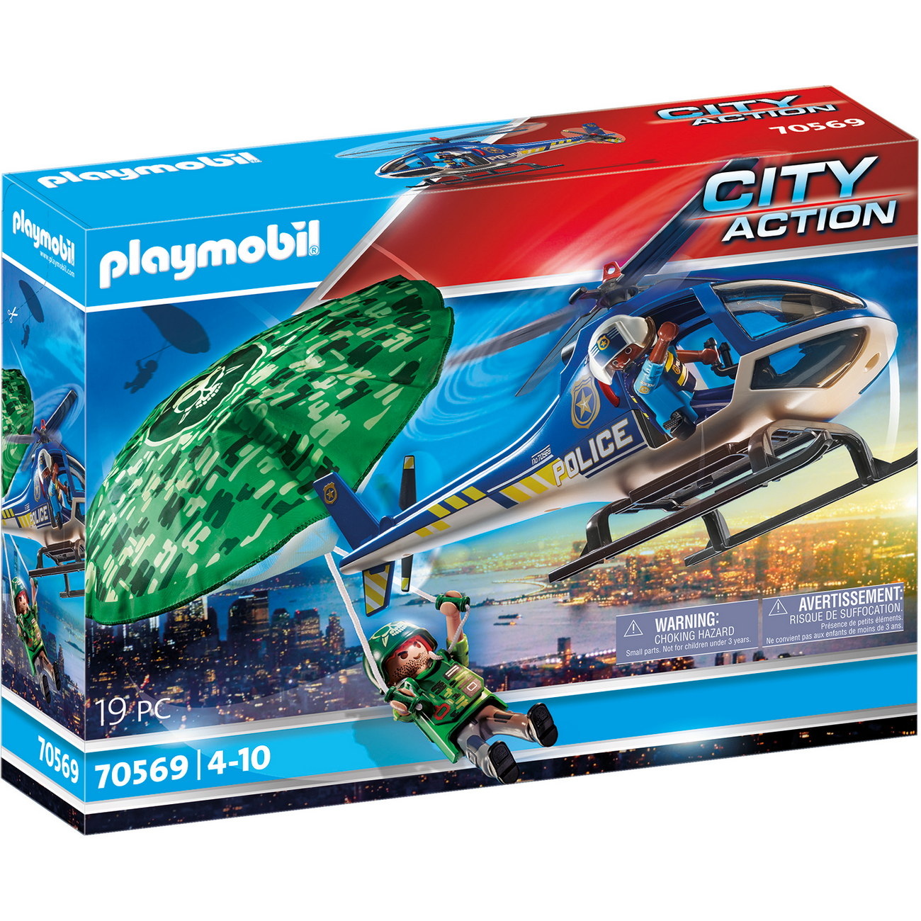 Playmobil 70569 - Polizei-Hubschrauber: Fallschirm-Verfolgung (City Action)