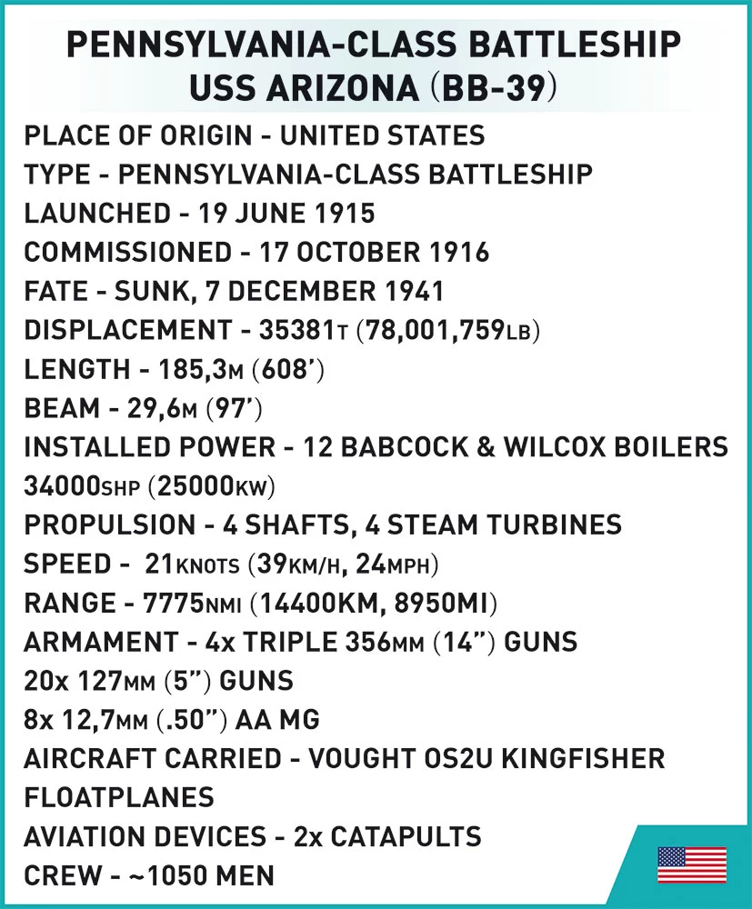COBI - Schlachtschiff Arizona BB-39 (4843)