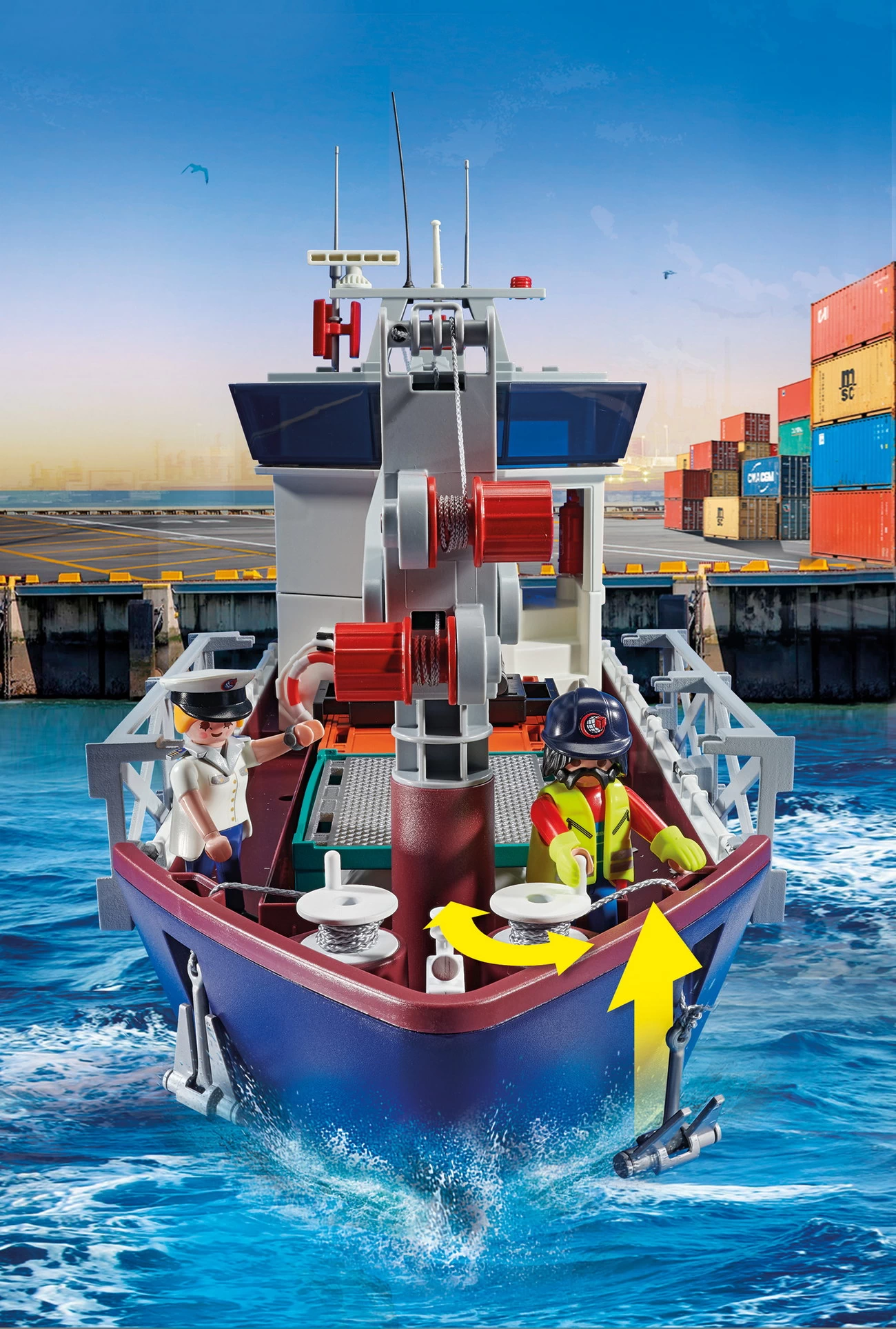 Playmobil 70769 - Großes Containerschiff mit Zollboot - City Action