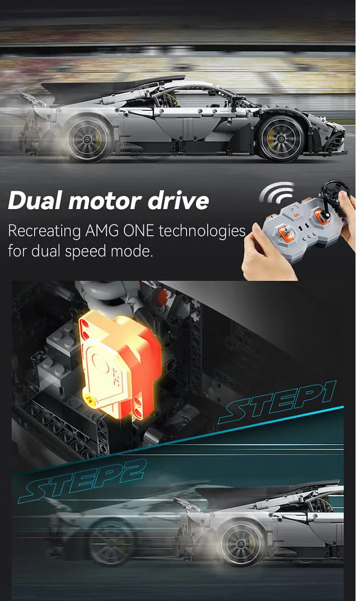 CaDA Mercedes-AMG ONE 1:8 grau - GHz Bricks C61503W
