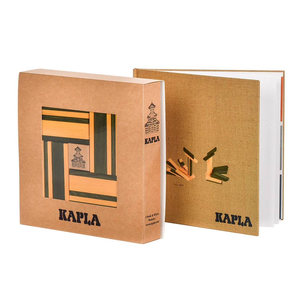 Kapla Farben Set gelb und grün und Buch 23