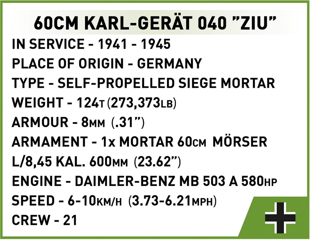 COBI - 60cm Karl Gerät 040 (2560)