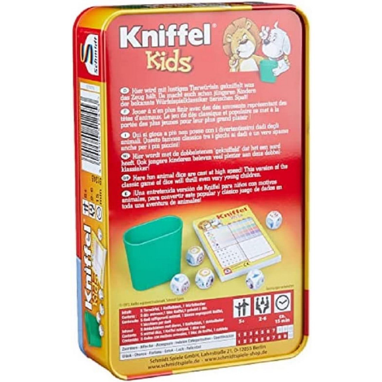 Kniffel Kids Reisespiel Metalldose (Schmidt 51245)