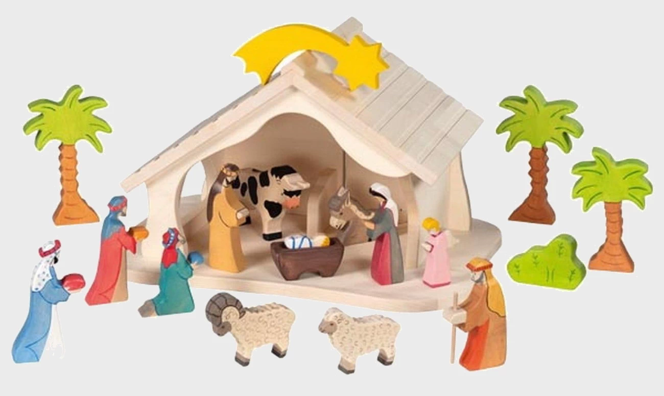 Holztiger Puppenhaus u Weihnachtskrippe (Holztiger 80612)