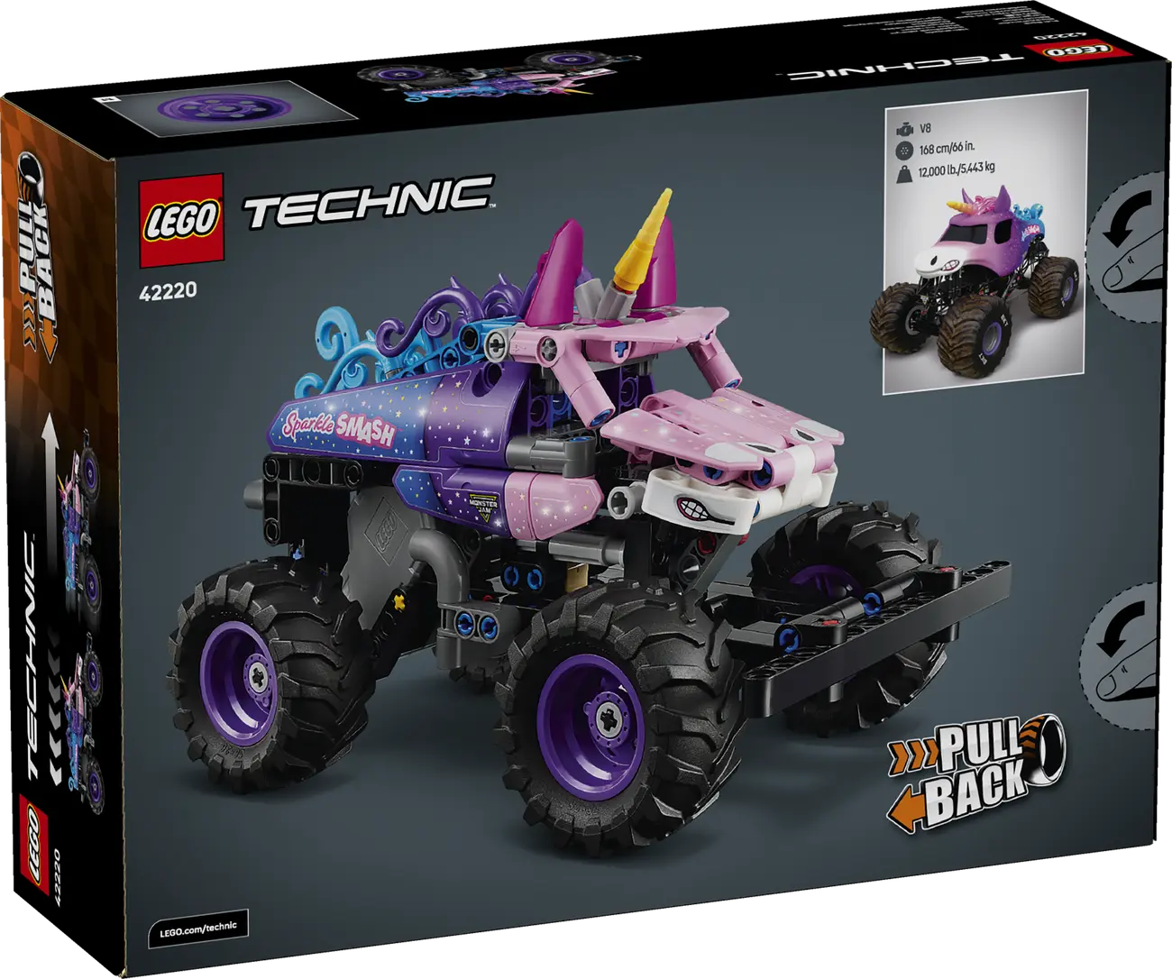 LEGO Technic - Monster Jam Sparkle Smash mit Rückziehmotor (42220)