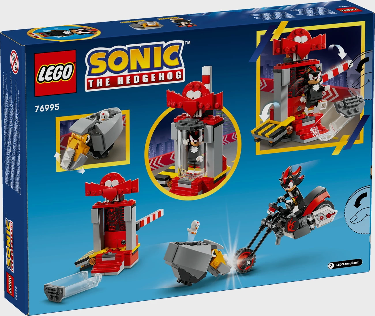 LEGO Sonic 76995 - Shadow the Hedgehog Flucht mit Motorrad-Spielzeug