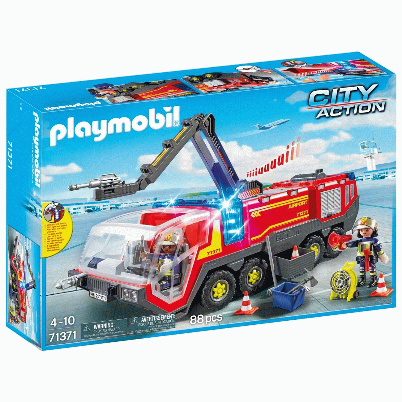 Playmobil 71371 - Flughafenlöschfahrzeug - City Action mit Licht u Sound