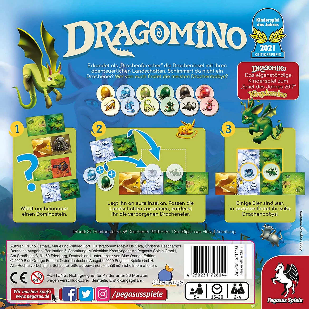 Dragomino Kinderspiel des Jahres 2021 (Pegasus-Spiele 57111)