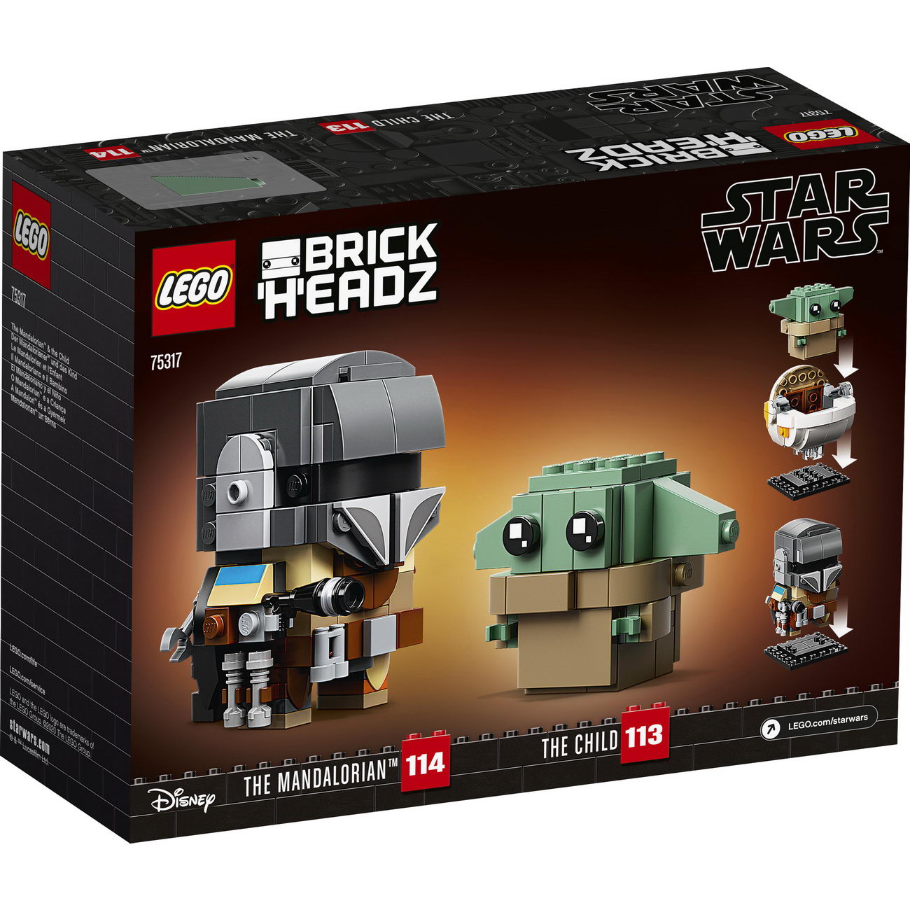 2020-08-LEGO Star Wars 75317 - Mandalorianer und das Kind BrickHeadz