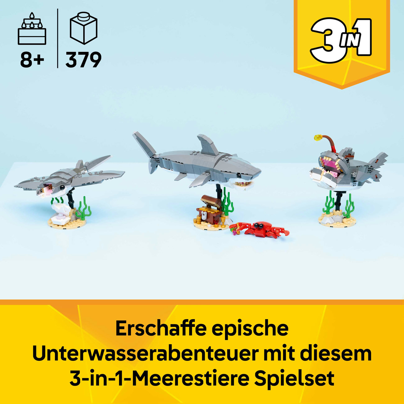 LEGO Creator - Wilder Hai mit Schatztruhe (31381)