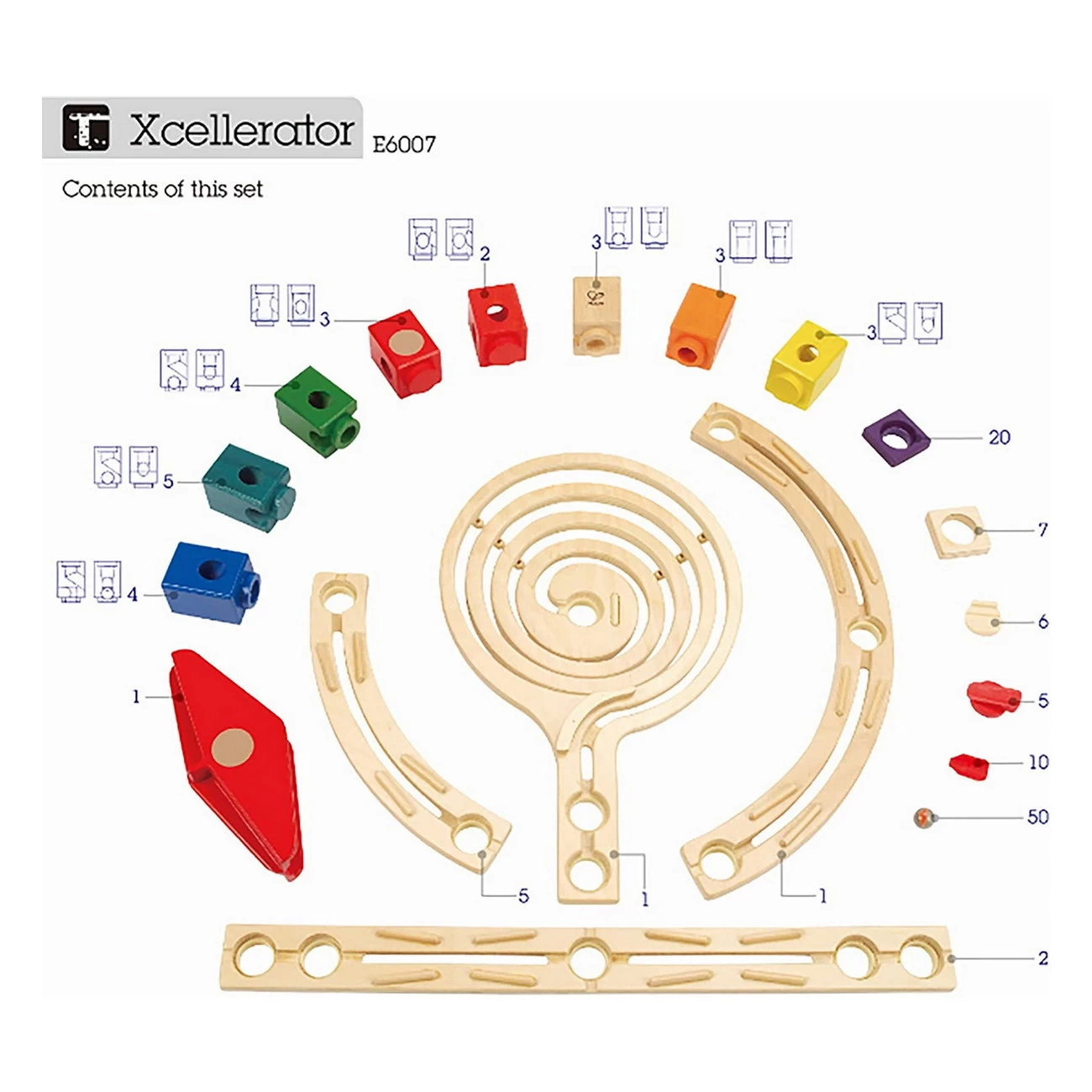 Hape - Quadrilla Kugelbahn - Xcellerator (Hape 6007)