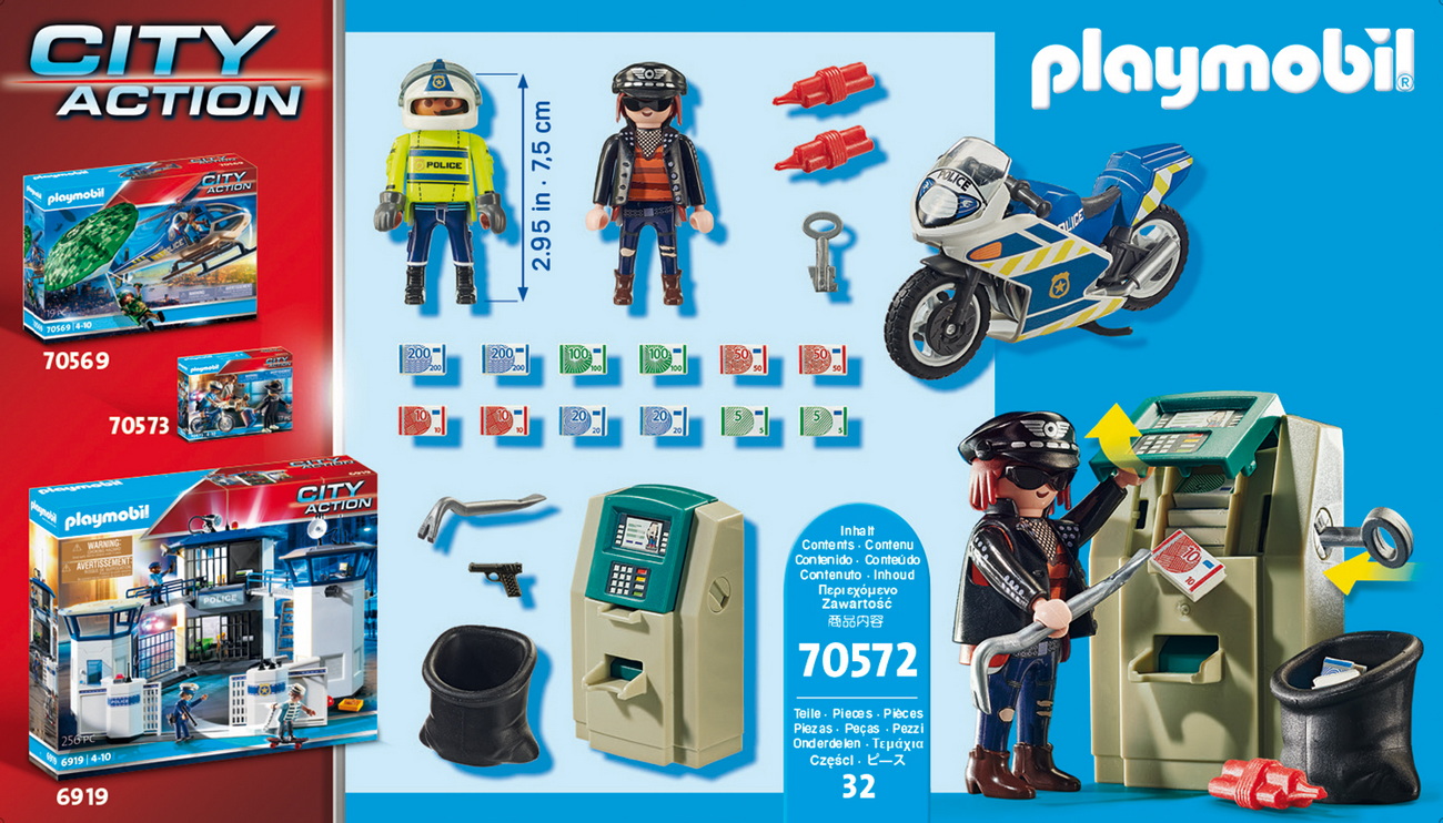 Playmobil 70572 - Polizei-Motorrad: Verfolgung des Geldräubers (City Action)