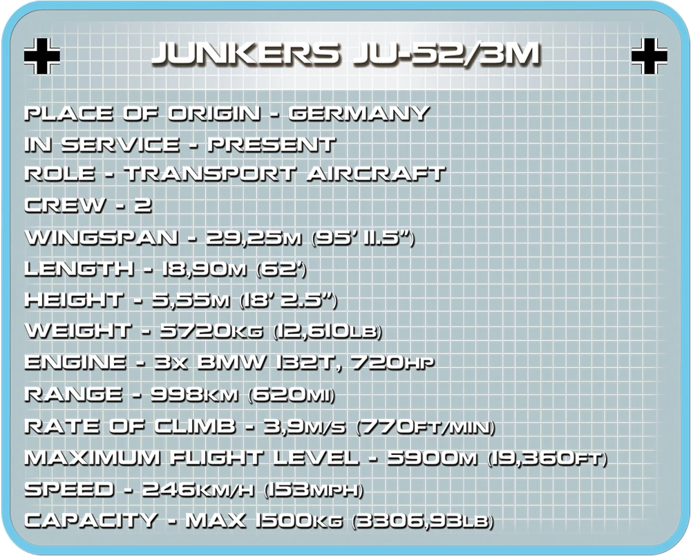 COBI - Junkers Ju 52 3m (Unternehmen Merkur Kreta 1942) (5710) - Bausteine kaufen