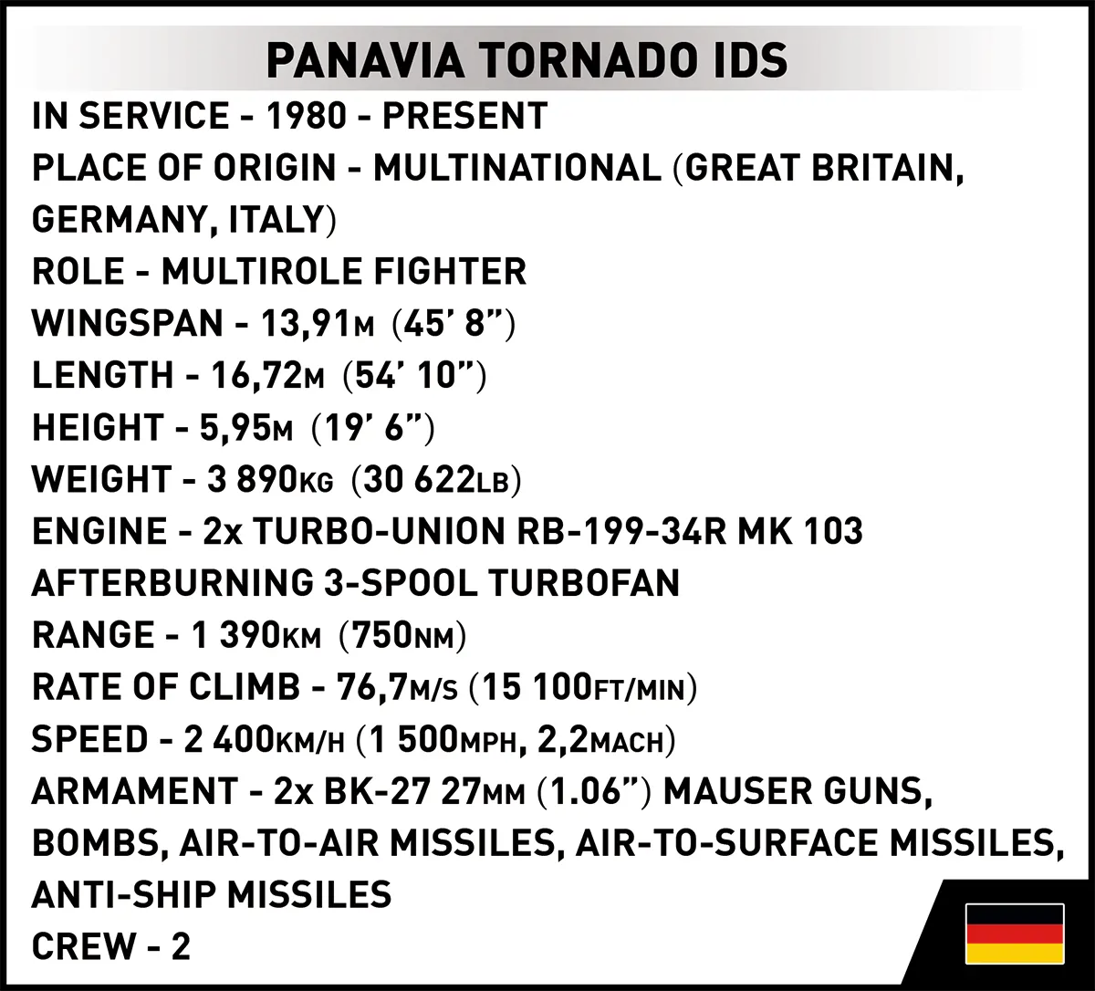 COBI - Panavia Tornado IDS (5853) - Klemmbausteine
